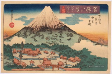 Abendschnee auf Fuji aus einer Reihe von acht berühmten Ansichten von iseya rihei Utagawa Toyokuni Japanisch Ölgemälde